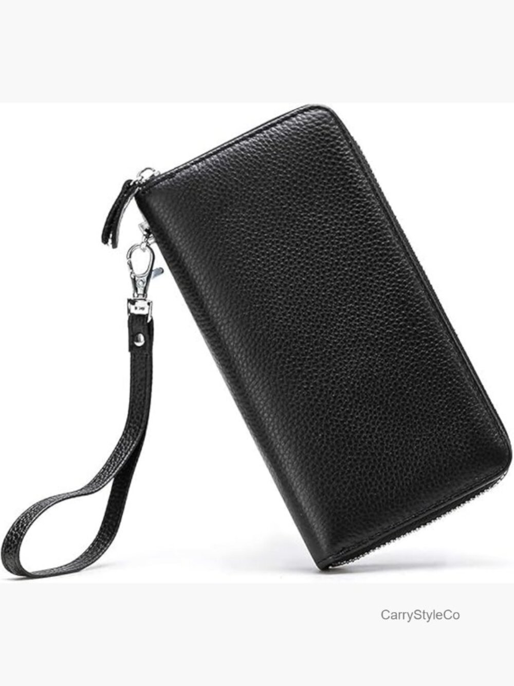 RFID Blocking Genuine Leather Zip Around Wallet Clutch Wristlet
